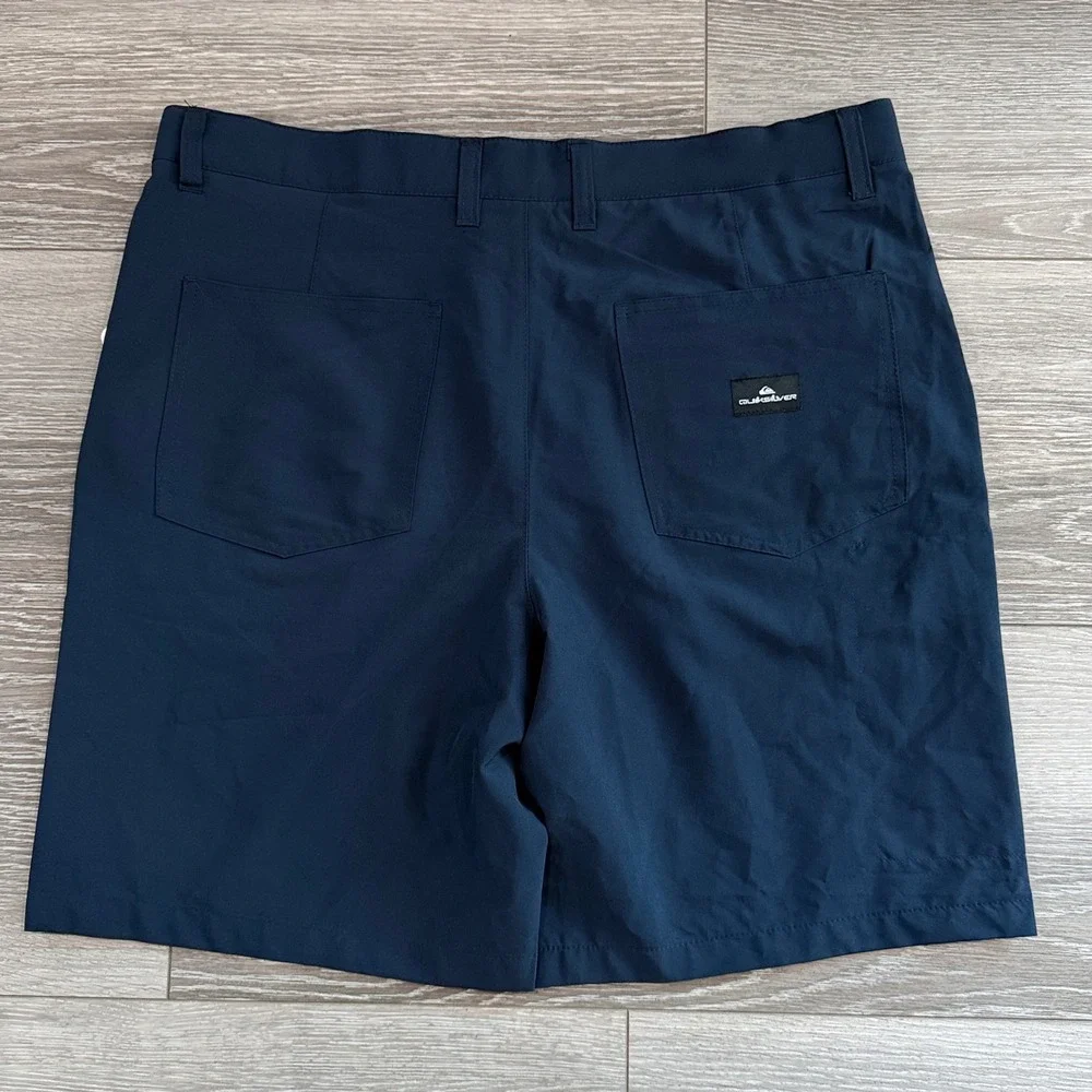 Quiksilver Hybrid Amphibian Shorts Men's 36 Total Eclipse Navy Stretch Zip NEW